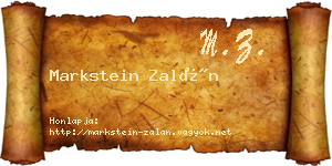 Markstein Zalán névjegykártya